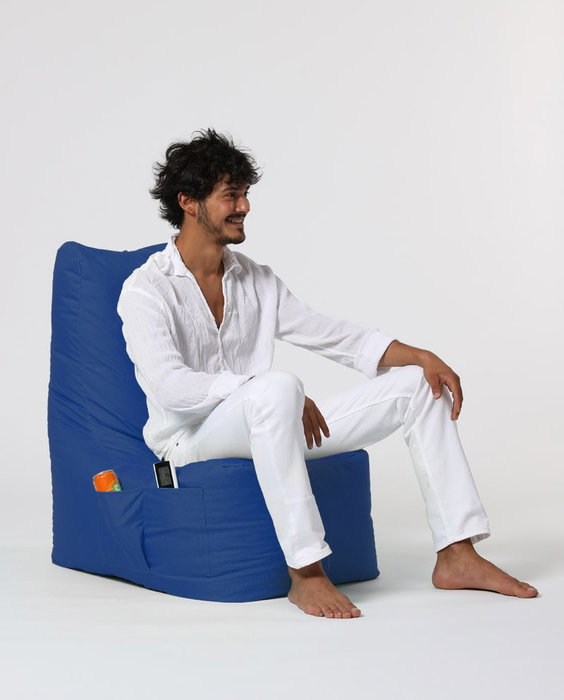 Atelier Del Sofa Diamond - Blue Saco de judas para jardin Azul Tejido poliester impermeable Comodidad y relajacion 60x90cm Max 200kg